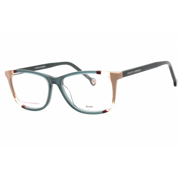 Eyeglasses Carolina Herrera CH 0066 Teal Brown Clear Lens 1 1 1