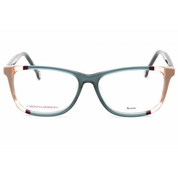 Eyeglasses Carolina Herrera CH 0066 Teal Brown Clear Lens 2 1 1