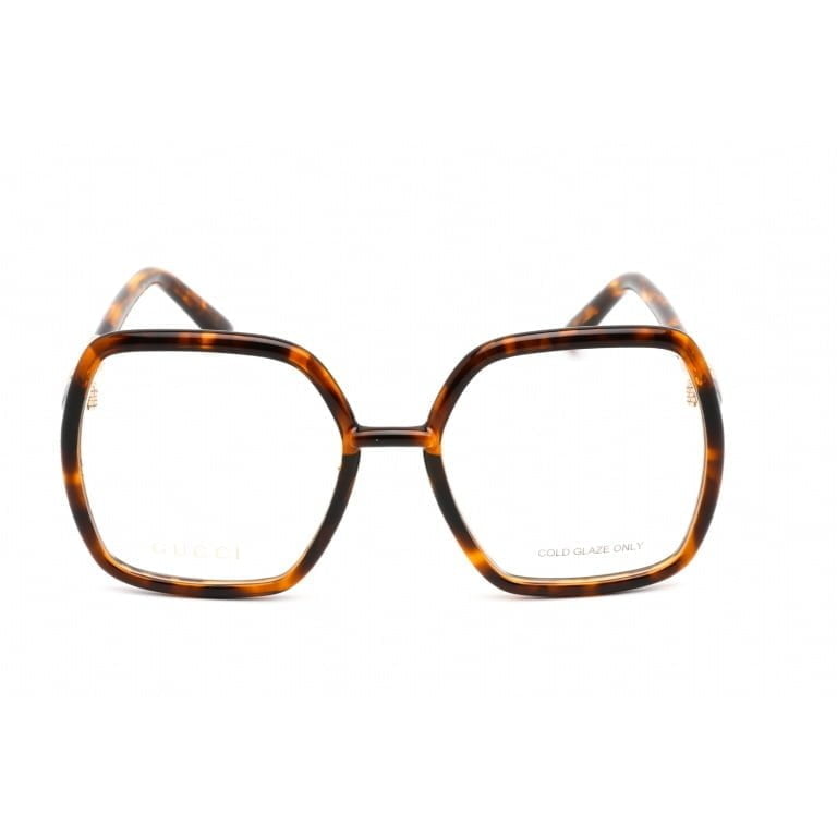 Eyeglasses Gucci GG0890O Shiny Dark Havana Clear Lens 2 1
